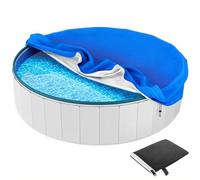 Cubierta Redonda para Piscinas, Lonas para Iscinas Oxford, Cubierta de Piscina de Verano e Invierno con Cordón y Bolsa de Almacenaje, Fácil de Instalar y Estable,Azul,190cmx30cm