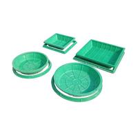 Cubierta redonda para pozo caminable, tapa de drenaje duradera, cubierta de eje invisible y marco, resistente al sol y a la intemperie, uso al aire libre para césped (A70 x 70 cm)