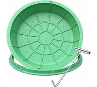 Cubierta redonda para tanque séptico con gancho, cubierta de boca de acceso superior a la hierba, tapa séptica con marco, solución de drenaje fácil de instalar para uso en exteriores
