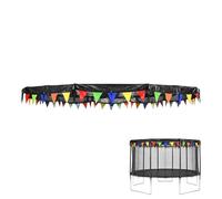 Cubierta Redondas Para Trampolín, Cubierta Techo Para Trampolín, Parasol Con Bandera Colorida Y Cordón Elástico 30 M, Red A Prueba Sol Para Trampolines Redondos, Para Trampolínes 8 10 12 14 15 16 Pies