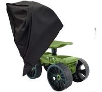 Cubierta rodante para carrito de jardín, 90 x 52 x 88 cm, protector de taburete resistente con dobladillo elástico y hebillas, resistente a la intemperie, polvo y sol, para equipos de césped, negro