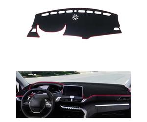 Cubierta salpicadero coche Para Peugeot 3008 5008 2017 2018 2019 Accesorios Salpicadero Coche, Almohadilla Evitar Luz, Plataforma Instrumentos, Cubierta Escritorio Alfombras Fundas Salpicadero(LHD Red