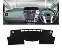 Cubierta Salpicadero para Toyota Prius V 2012-2014 2015 2016 2017 2018 2019,Coche Alfombrilla Antideslizante Anti-UV Cubre Salpicadero,A-Black