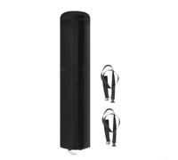 Cubierta solar de ducha impermeable 210D Oxford protector de polvo para camping al aire libre recinto jardín piscina lado negro 67x220cm (negro 600DpVC)