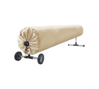 Cubierta solar de tela Oxford resistente diseñada para aprovechar la energía para calentar mientras se evapora y mantiene los desechos fuera para zonas de natación al aire libre, beige claro, 550 x 96