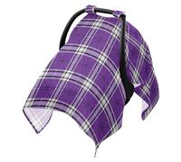 Cubierta solar para cochecito, resistente al viento, red de insectos, accesorios de viaje, color morado y blanco, a cuadros angulares