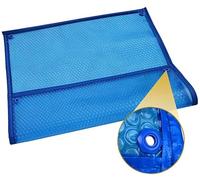 Cubierta solar para piscina, película aislante de burbujas azules, protección UV y lona impermeable para piscinas sobre el suelo