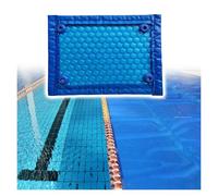 Cubierta solar para piscina, protector térmico de burbujas para piscinas sobre el suelo y enterradas, fácil de instalar con borde envolvente y ojales