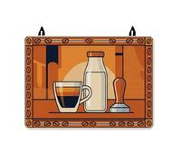 Cubierta superior de estufa de café para estufa eléctrica, moderna, minimalista, taza de leche, café, naranja, lavable, impermeable, cubierta de cocina para encimera, extensión de espacio, artículos