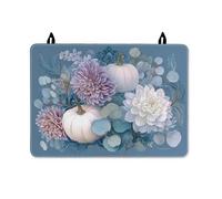 Cubierta superior de estufa de calabaza para estufa eléctrica, Dalia botánica de otoño, eucalipto, otoño, azul, cubierta antideslizante de goma para parte superior de vidrio, decoración de cocina