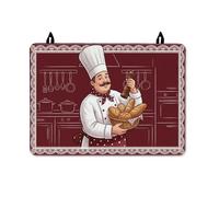 Cubierta superior de estufa de chef para estufa eléctrica, utensilios de cocina de pan rústico vintage, ninguno burdeos, cubierta antideslizante de goma para inducción o decoración de cocina eléctrica