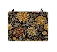 Cubierta superior de estufa de crisantemo para estufa eléctrica, diseño clásico vintage de hojas florales de otoño dorado de goma antideslizante para decoración eléctrica del hogar y cocina, 28 x 20