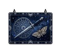 Cubierta superior de estufa de espada para estufa eléctrica, polilla gótica mística, zodiaco, ninguno, azul marino, cubierta superior antideslizante para horno para decoración de cocina eléctrica