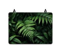 Cubierta superior de estufa de helecho para estufa eléctrica, vegetación botánica natural de hojas verdes, superficie de poliuretano verde de verano, cubierta de caravana para espacios de cocina
