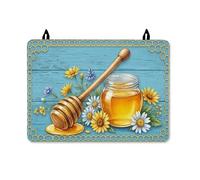 Cubierta superior de estufa de miel para estufa eléctrica, diseño rústico, crisantemo, panal, amarillo, lavable, impermeable, parte superior plana, protector eléctrico, decoración de cocina, 28 x 20