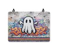 Cubierta superior de estufa fantasma para estufa eléctrica, Halloween, telaraña urbana, graffitis, Halloween, goma negra, antideslizante, parte superior plana, protector eléctrico, decoración de