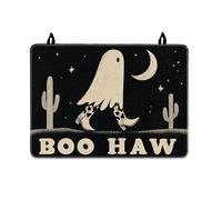 Cubierta superior de estufa Ghost para estufa eléctrica, diseño rústico de cactus luna, Halloween, superficie de poliuretano negro, cubierta superior de horno para uso diario eléctrico, decoración de