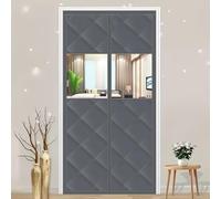 Cubierta Térmica Para Puerta De Invierno Cortina Térmica Magnética Espesar Con Ventana Transparente Cortina Aislante Termica Para Balcón Terraza O Sala De Estar(Gris,85x205cm)