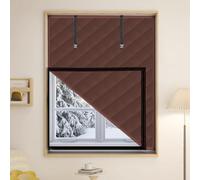 Cubierta térmica para ventanas Cubierta de ventana de invierno Manta aislante Para ventanas interiores Fácil de abrir para ventilación Fácil de instalar(Red,34x55in/85x140cm)
