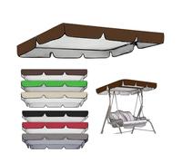 Cubierta Toldo De Recambio Para Columpio De Jardín Impermeable 142x120 195x125 249x185cm Techo De Repuesto Para Columpio Patio De 2 Ou 3 Plazas, Tela Sombra, 4 Esquinas Reforzadas(Brown,249*185*18cm)