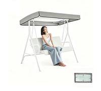 Cubierta Toldo para Columpio,Capota para Columpio De Patio, Fundas Columpios Exterior Toldo,Techo Repuesto Impermeable Protección UV Y Antipolvo,Gris,190T 213 * 122 * 18/23cm