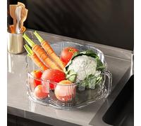 Cubierta transparente multicapa para alimentos con diseño plegable y función a prueba de polvo que garantiza frescura y visibilidad de varios alimentos en la cocina (dos capas)