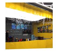 Cubierta transparente resistente para puerta corrediza de PVC, resistente al viento, con ojales de metal, para uso en exteriores, lavado de coche, amarillo, 3 x 4 m