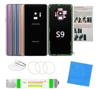 Cubierta trasera de cristal de repuesto para Galaxy S9 con lente de cámara preinstalada + manual de instalación + kit de herramientas de reparación para Samsung Galaxy S9 SM-G960 todos los operadores
