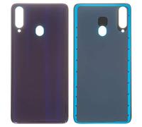 Cubierta trasera de la carcasa de la tapa de la batería piezas de repuesto compatibles con Samsung A207F/DS Galaxy A20s, (azul oscuro)