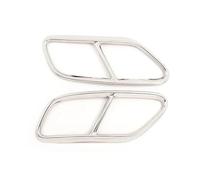 Cubierta Tubo De Escape Trasero Coche Pegatina Silenciador Embellecedora Acero Inoxidable Para A4 B9 2019, Accesorios Para Automóviles(Plata)