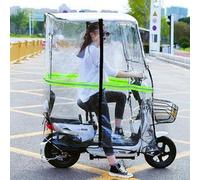 Cubierta Universal For Parasol For Motocicleta Eléctrica, Toldo For Lluvia For Scooter De Movilidad Completamente Cerrado, Evita El Paraguas Con Tiras Reflectantes(C)