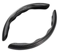 Cubierta Volante Automóvil Funda para Volante Coche 38 Cm Funda para Tarjeta Antideslizante Ultrafina Deportiva Fibra Carbono Verano Cubierta Manija Tipo D(Negro)