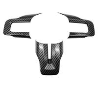 Cubierta Volante Automóvil para Mustang 2015-2023 Cubiertas para Volante Estilo Fibra Carbono Cubierta Panel Embellecedor Adhesivo Accesorios Interior Coche