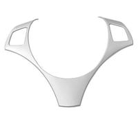 Cubierta Volante Automóvil para Serie 1 3 E87 E90 E92 E93 2005-2012 Cubiertas De Volante De Fibra De Carbono Panel De Volante De Coche Decoración Cubierta Moldura Adhesivo(Silver Style 1)