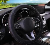 Cubierta Volante Coche Cubierta Volante Automóvil Está Hecha Cuero Tejido PU A Cuadros Es Adecuada para Decoraciones Interiores Automóviles(Blue)