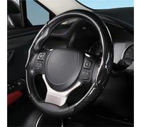 Cubierta Volante Coche Funda Antideslizante Tarjeta Deportiva Protectora Manija Automóvil Tipo D 36 Cm Fibra Carbono Volante(Black)