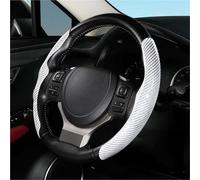 Cubierta Volante Coche Funda Antideslizante Tarjeta Deportiva Protectora Manija Automóvil Tipo D 36 Cm Fibra Carbono para Volante(White)