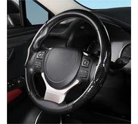 Cubierta Volante Coche Funda Antideslizante Tarjeta Deportiva Protectora Manija Automóvil Tipo D 36 Cm Fibra Carbono para Volante(Black)