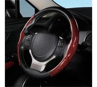 Cubierta Volante Coche Funda Antideslizante Tarjeta Deportiva Protectora Manija Automóvil Tipo D 36 Cm Fibra Carbono para Volante(Red)