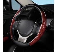 Cubierta Volante Coche Funda Antideslizante Tarjeta Deportiva Protectora Manija Automóvil Tipo D 36 Cm Fibra Carbono Volante(Red)