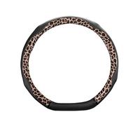 Cubierta Volante Coche Funda De Cuero Antideslizante Volante Coche Protección Universal Empalme Estampado Leopardo Estilo 38cm Forma OD(Shape D 1)