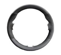 Cubierta Volante Coche Funda para Volante de Alcántara, Accesorios Antideslizantes de Hilo Gris de Cuero Genuino para Mazda para MX-5 2016-2022 para Abarth 124 Spider(Style 4 Gray Thread)
