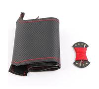 Cubierta Volante Coche Funda Para Volante De Coche De Fibra De Carbono Para Peugeot 207 (2006-2014) Para Expert (2008-2016) Para Partner (2009-2018) Funda Volante Coche(B Red thread)