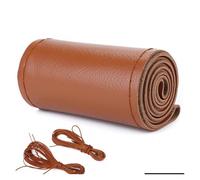 Cubierta Volante Coche Funda Trenzada para Volante De Cuero De Microfibra Universal para Coser A Mano con Agujas E Hilo para Diámetros De 37-38 Cm(Brown)