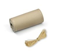 Cubierta Volante Coche Funda Universal De Cuero para Volante De Coche De 38 Cm 14" Transpirable Y Antideslizante Color Negro Y Gris para Coser A Mano(Beige (Smooth))