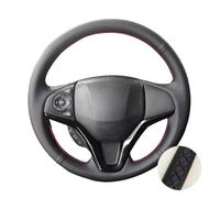 Cubierta Volante Coche para Fit For City para Jazz 2014 2015 Protector De Cuero Perforado para Volante Coche Embellecedor Negro