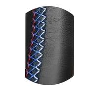 Cubierta Volante Coche para Fit para City para Jazz 2014 2015 para HRV para HR-V 2016 Funda Volante Coche Cuero Artificial Antideslizante Car(Red and Blue Thread)