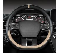Cubierta Volante Coche para Ford Mustang VII 2023 2024 2025, Funda Volante Cuero Microfibra Protector Volante Antideslizante Interior Accessories,B/Beige