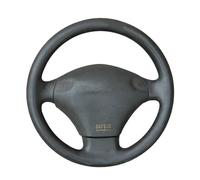 Cubierta Volante Coche para Ford para Fiesta 4 para Mk4 1996 1997 1998 1999 2000 2001 2002 2003 2004 2005 2006 Funda Cuero Volante Coche Cosida Mano(Gray)