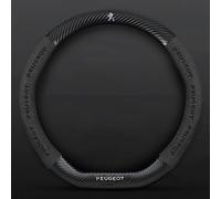 Cubierta Volante Coche para Peugeot 208 I 2012-2019, Funda Volante de Cuero de Microfibra, Antideslizante, Suave,Black-B